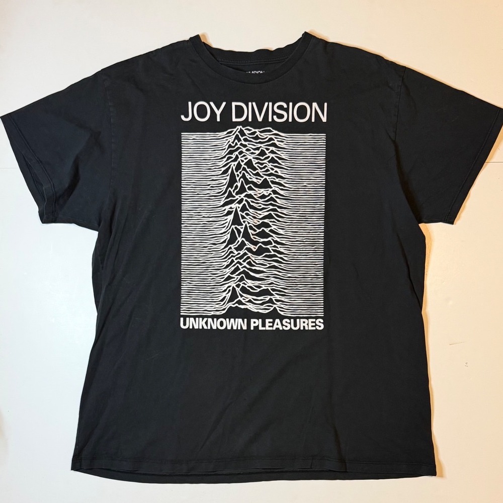 Joy Division Unknown Pleasures T-Shirt Mens XL Black Cotton Band Tee
